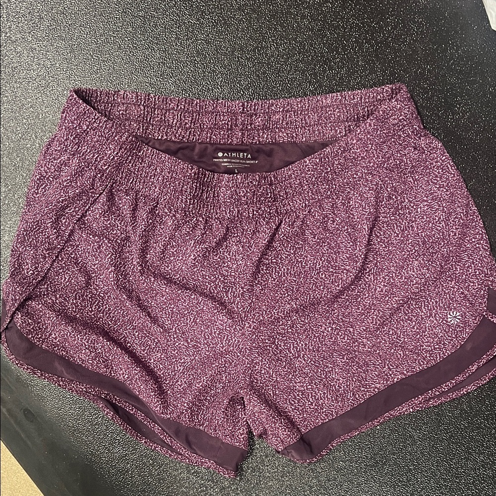 Athleta Women's Marled Purple Athletic Shorts 4"
